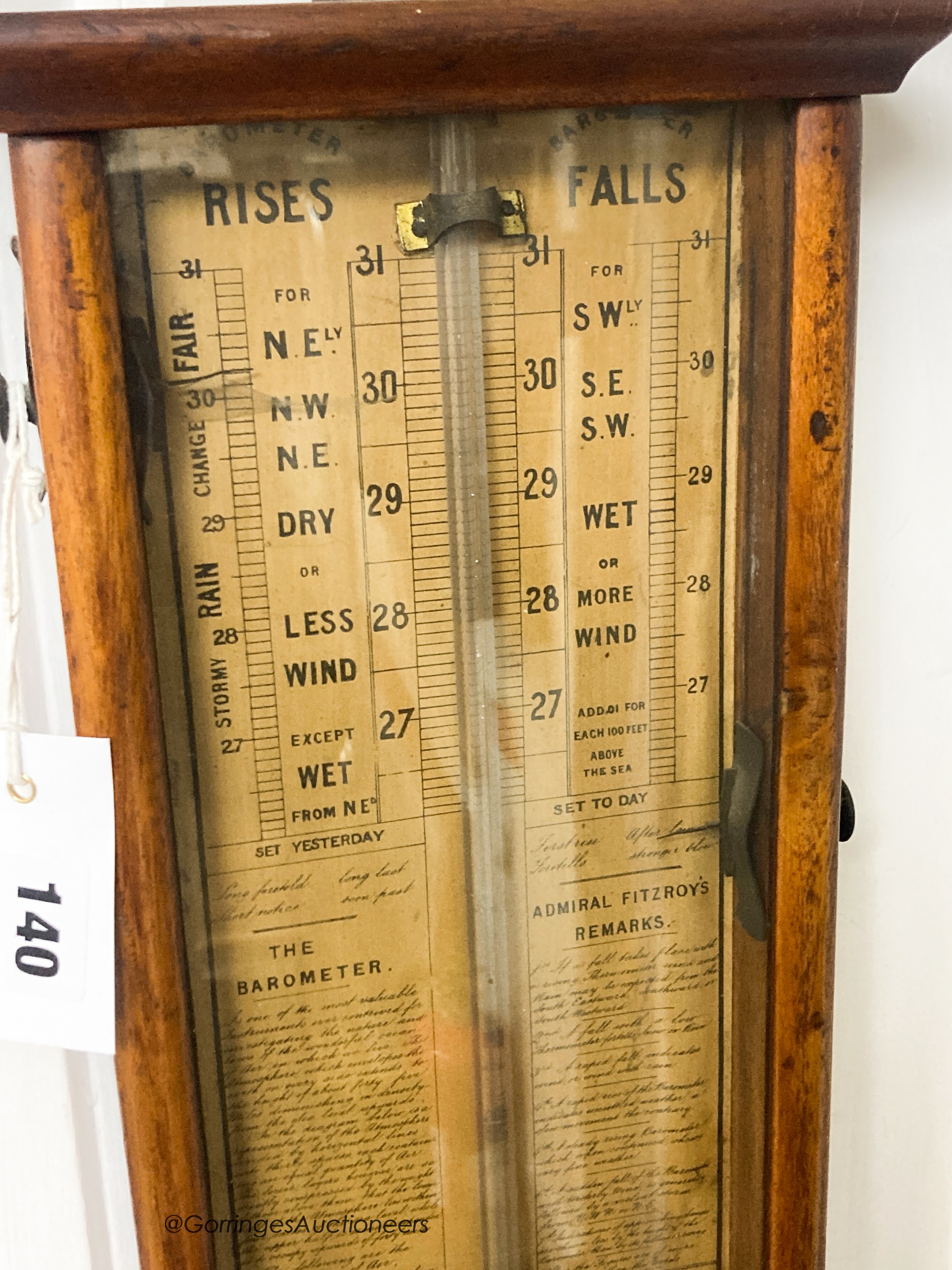An early 20th century Admiral Fitzroy barometer, height 90cm